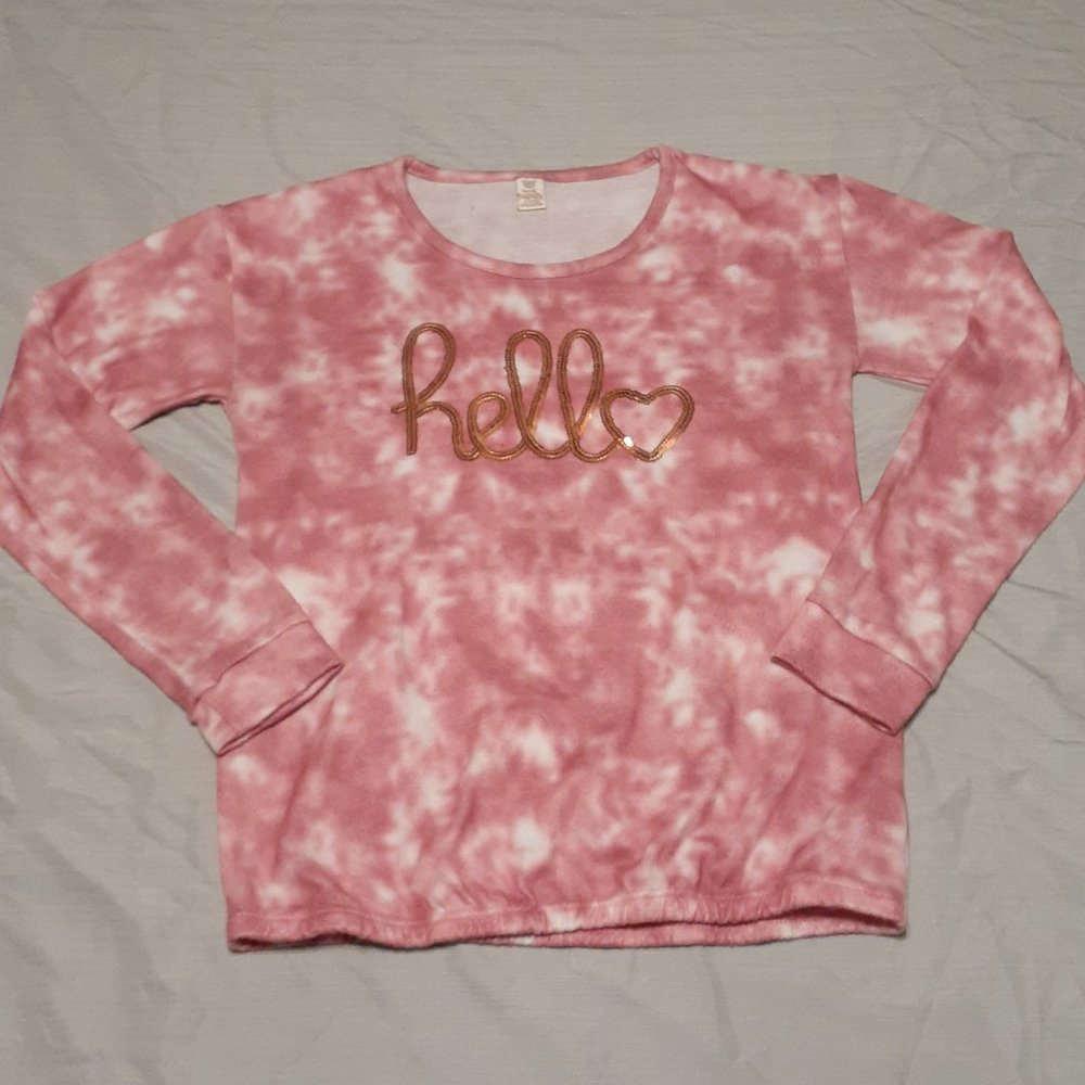Girls Tie Dye Fitted Sweater with Sequins